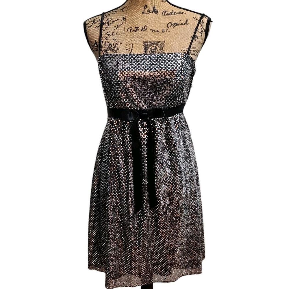 Jessica McClintock Gunne Sax Size 9 Sparkle Dress Black Sleeveless